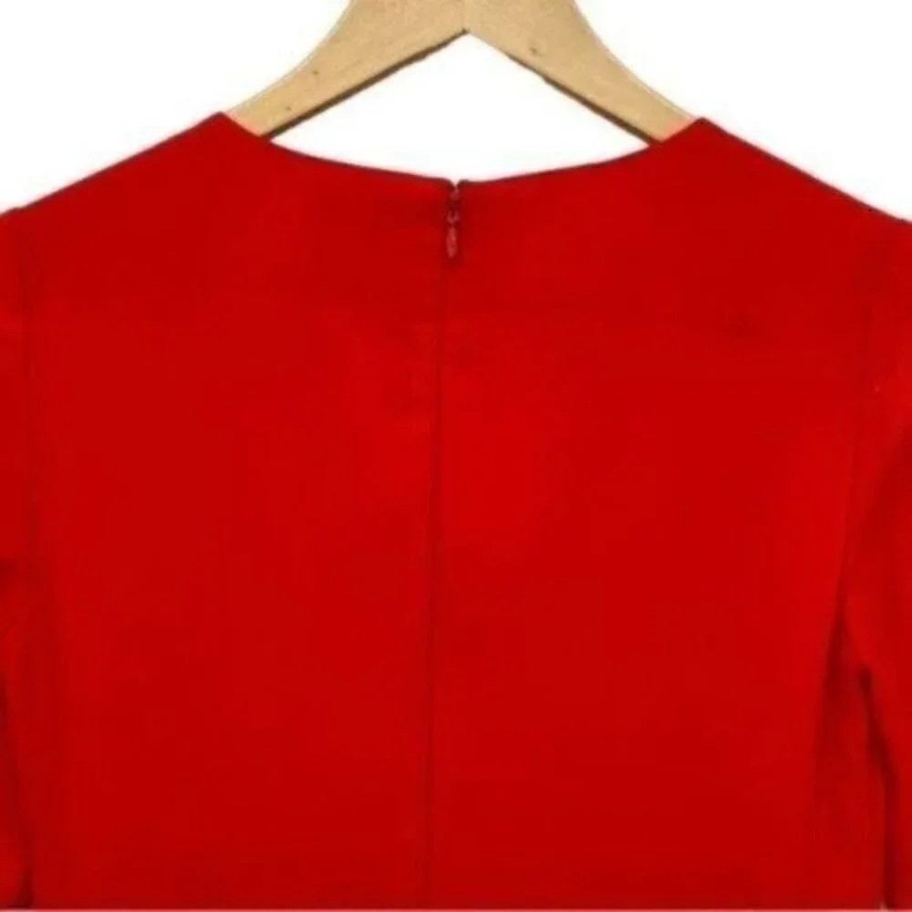 CeCe Red Ruffle Shift Dress - Picture 6 of 9